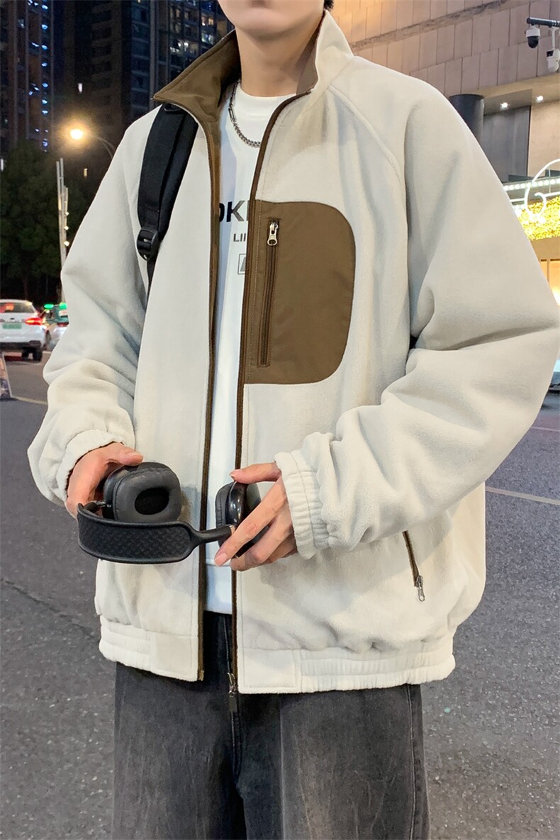 夜景光版二开摇粒绒两面穿夹克男士休闲外套A406JK2553P85,男装夹克,星座309（原A406）