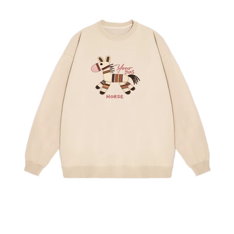 2025年秋季通勤长袖套头通勤小马，女装卫衣/绒衫，花可