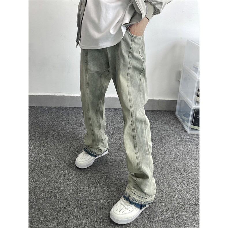 B221美式ins高街暗黑小众毛边修身小脚牛仔裤LK23020-P60控78,男装牛仔裤,电商B221