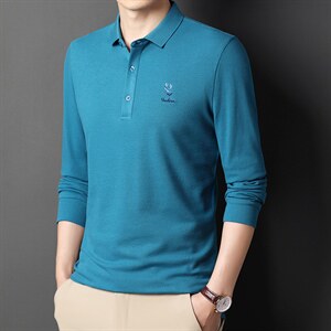 LB802男式2023秋季新款长袖全棉T恤男韩版商务休闲男装体恤P58,男装T恤,电商B360