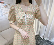 DINOBIENS【现货】夏季新款韩系郁金香连衣裙，女装连衣裙，迪诺比亚