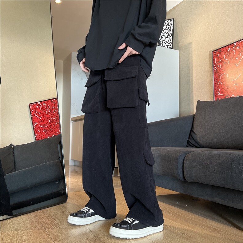 A450-XZ129-P88控138灯芯绒裤子多口袋工装裤直筒宽松,男装休闲裤,电商A450