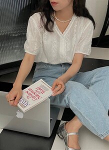 定制钩花小衫～图片