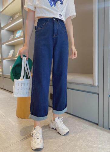 复古蓝大直筒，女装，可家 cutiesister