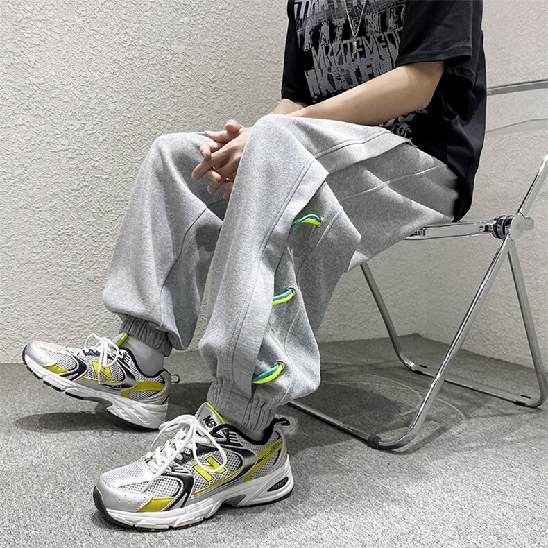 港风棉质品质高街设计潮牌宽松阔腿男裤DK7864-P78-控98,男装休闲裤,星座717