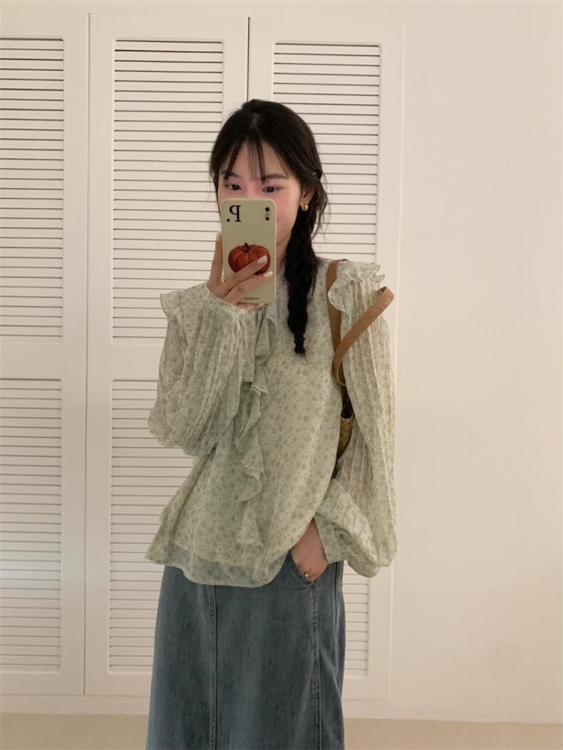 夏季新款韩系碎花连衣裙，女装连衣裙，三文鱼