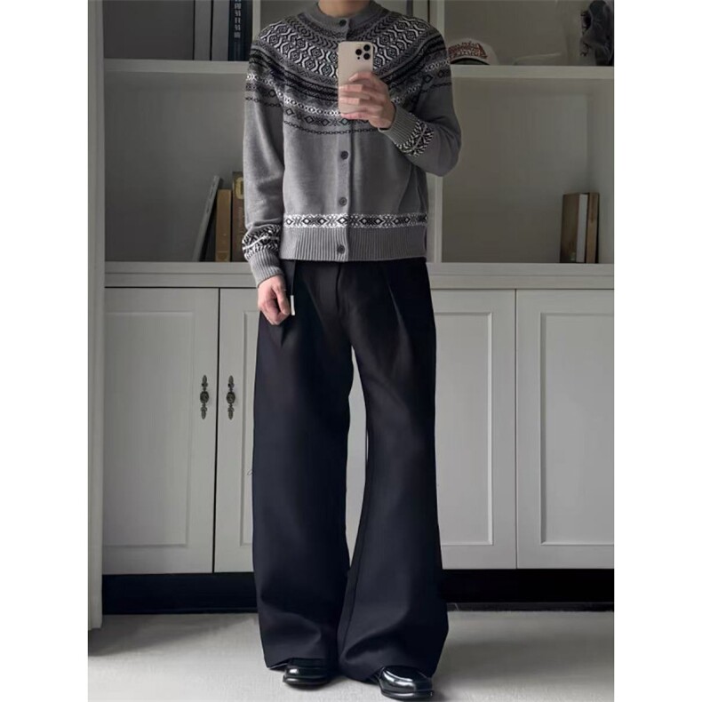 秋冬新款费尔岛老钱风针织毛衣开衫百搭外套MY2596批70，男装针织衫/毛衣，星座1411A-6