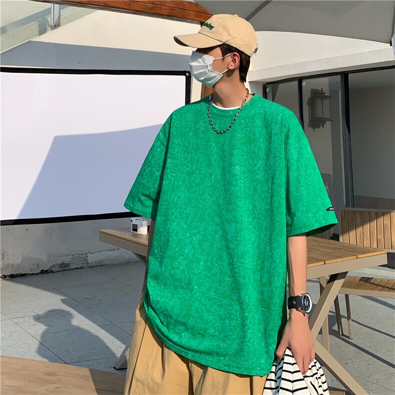 重磅T恤潮流圆领男港风2026夏季新款短袖时尚B299-X5321-P40限59,男装T恤,电商A061-1