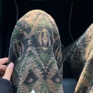 潮提花针织休闲卫裤女2025秋民族风宽松显瘦拖地阔腿裤CAK9546图片