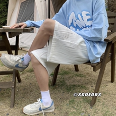 2024夏季垂感褶皱冰丝短裤五分裤313A-1-KK275-P45控价58，男装休闲裤，星座808A-1