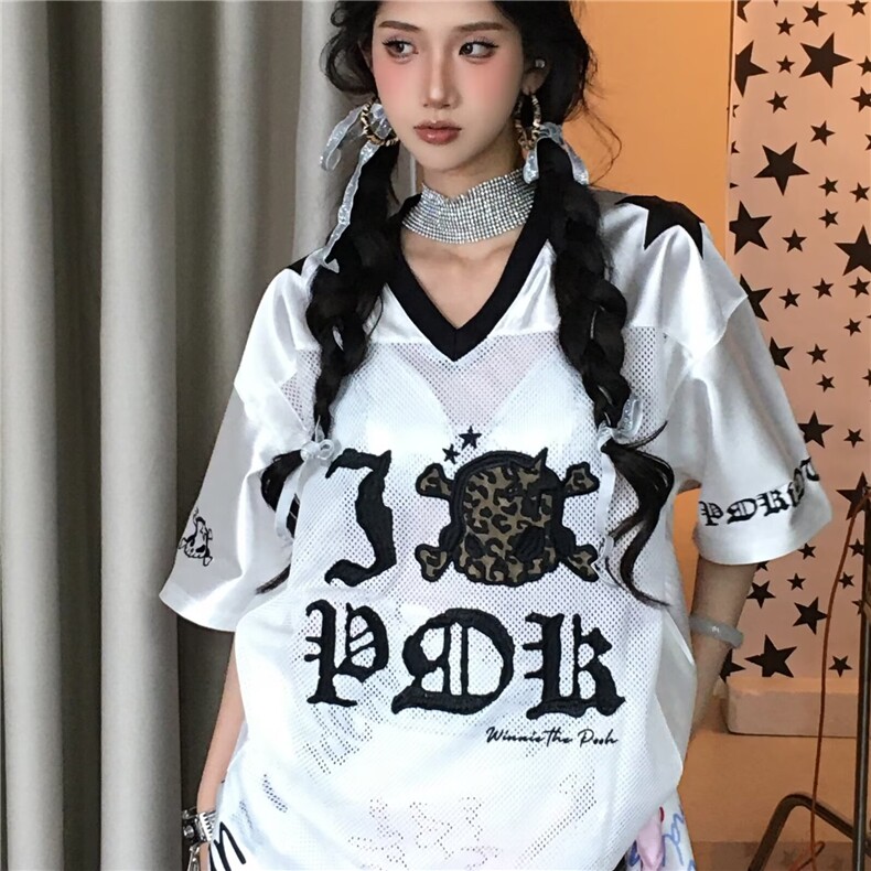 慵懒新款短袖t恤女休闲夏季美式辣妹正肩显瘦短款上衣ins,男装T恤,星座506A