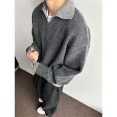 1506A/G50120/P71美式复古假两件v领毛衣男款冬季翻领，男装针织衫/毛衣，星座1506A
