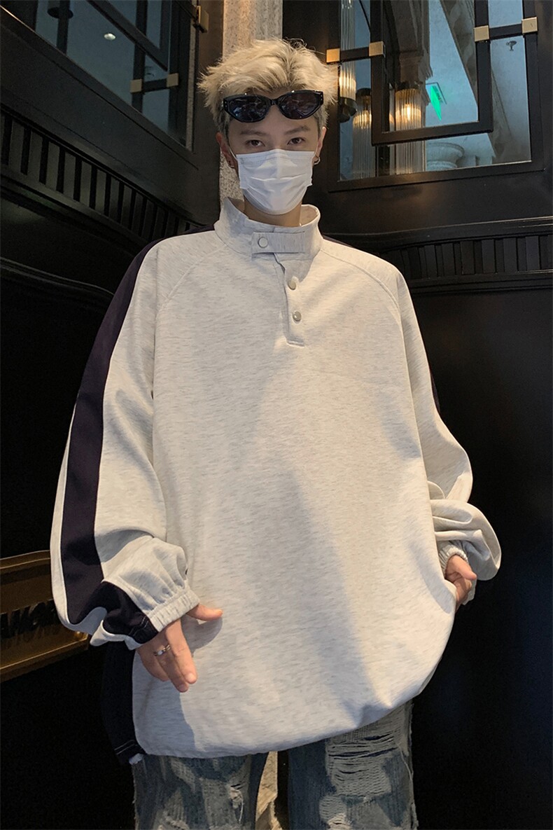 量大优供视频拼接排扣圆领长袖卫衣男cp82-特p：30,男装卫衣,电商B371