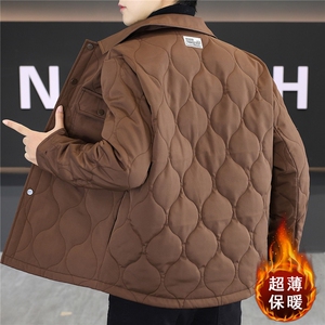 1018-MY921-P73秋冬新款男轻薄网格棉服外套休闲翻领百搭显瘦保暖图片
