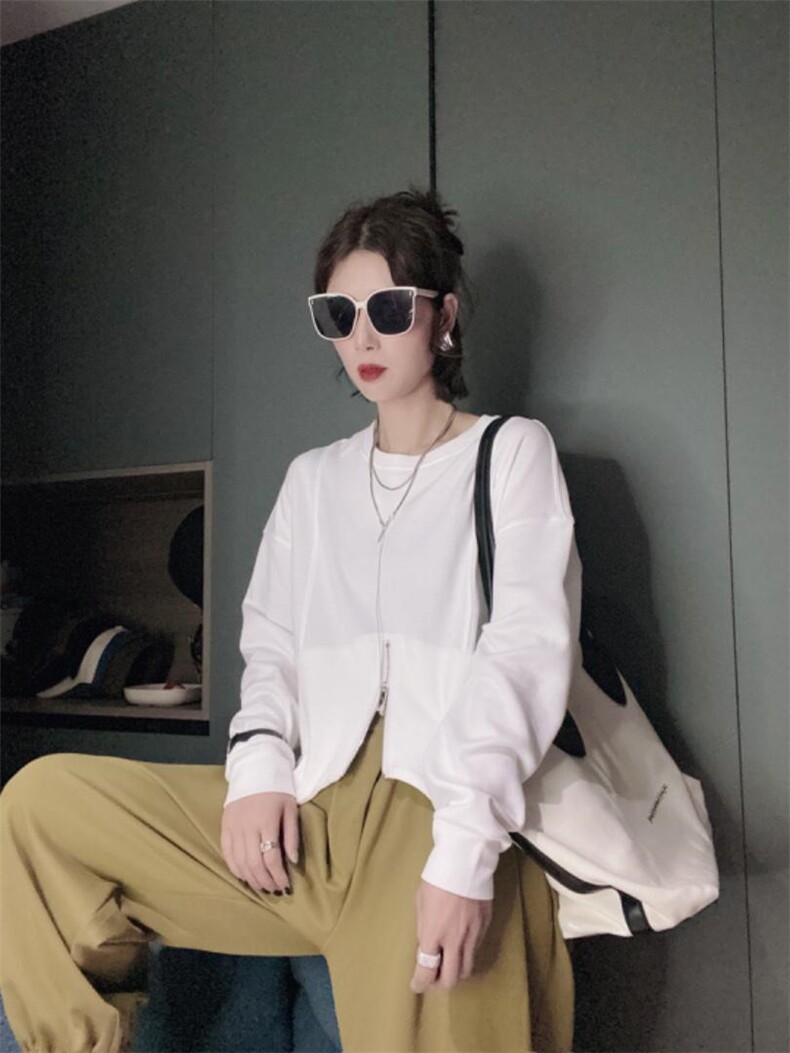 4色拉链卫衣ＭL，女装卫衣/绒衫，可纳奇