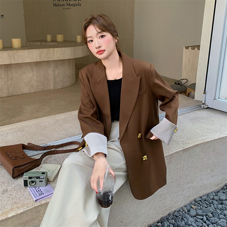 2025秋装现货设计感袖口撞色西装2C090-1835-P145-K208,女装西装,2C090