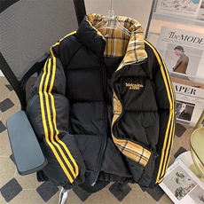 美式撞色格子棉服外套潮牌设计感小众加厚保暖面包服MF339-P80，男装棉衣，星座412-2
