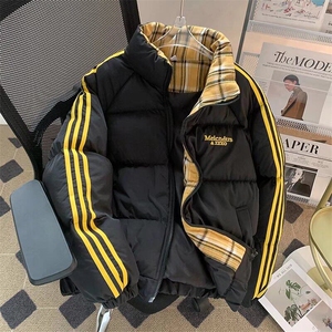 美式撞色格子棉服外套潮牌设计感小众加厚保暖面包服MF339-P80图片