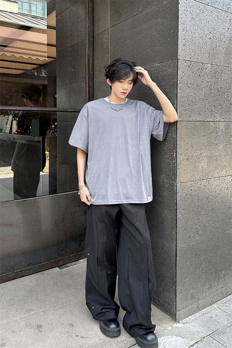 8XL-M高品质！！特大码冰丝速干T恤男透气短袖上衣纯色DX314P25,男装T恤,电商D206-1