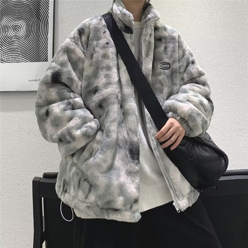 网络图现货美式街头慵懒风痞帅高级潮牌加厚毛绒棉衣J9923-P108,男装棉衣,星座715-7