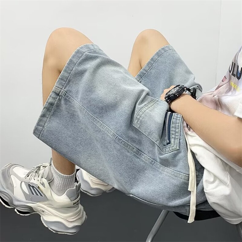 牛仔短裤男士韩版潮流高街百搭2024夏季新款ins五分裤RK1822-P43图片