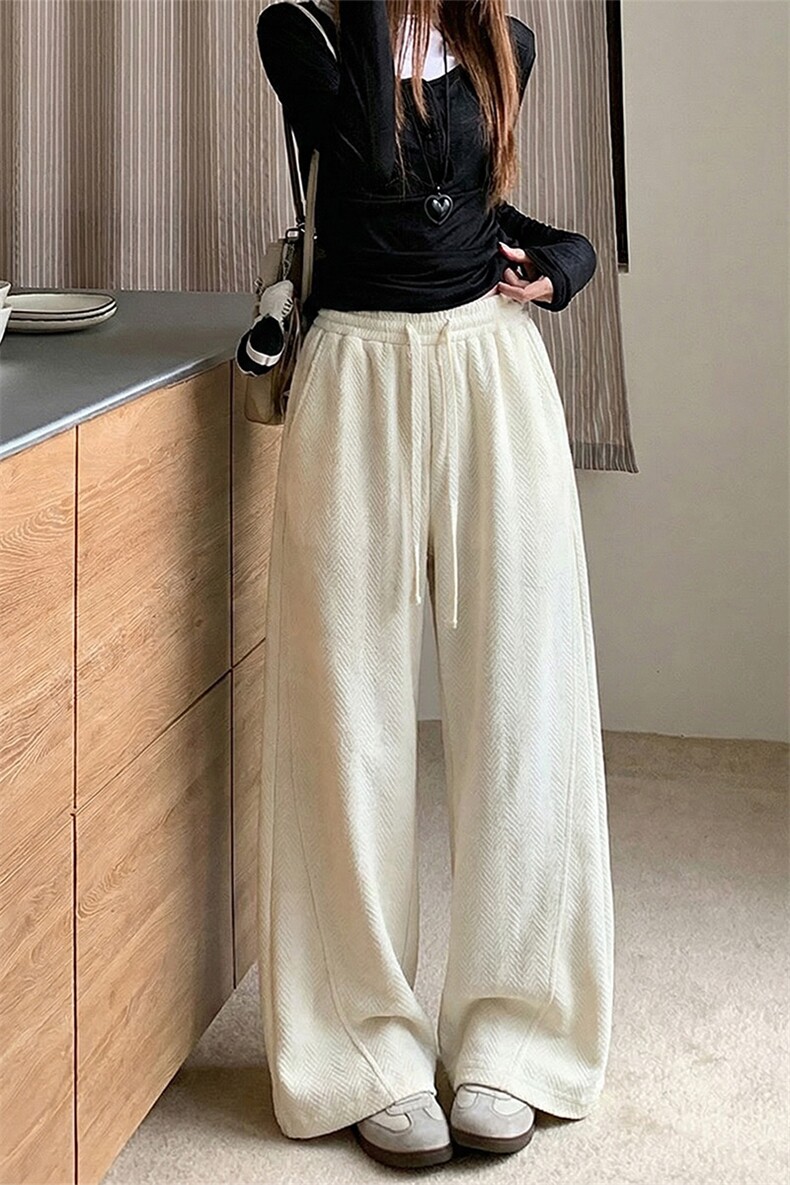 春季新款肌理感休闲裤宽松阔腿直筒运动卫裤男C62210-TP30不,男装休闲裤,电商A102