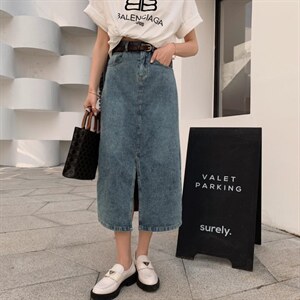 牛仔半裙图片
