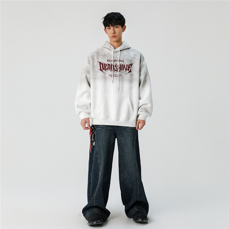 25新春字母扎染宽松潮牌韩版连帽卫衣W5020/P89128,男装卫衣,星座202
