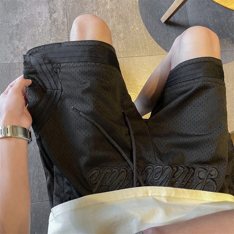 夏季新款美式潮牌刺绣运动透气篮球短裤五分裤男宽松百搭休闲裤,男装牛仔裤,星座506A