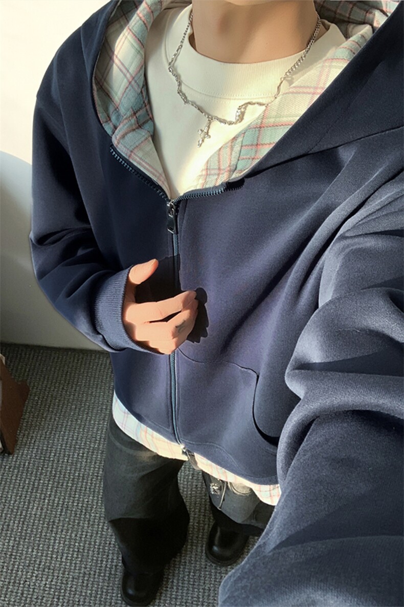 2026春季新款港风内景大码华棉360g连帽卫衣M-5XHW26128-特P44,男装卫衣,电商A022