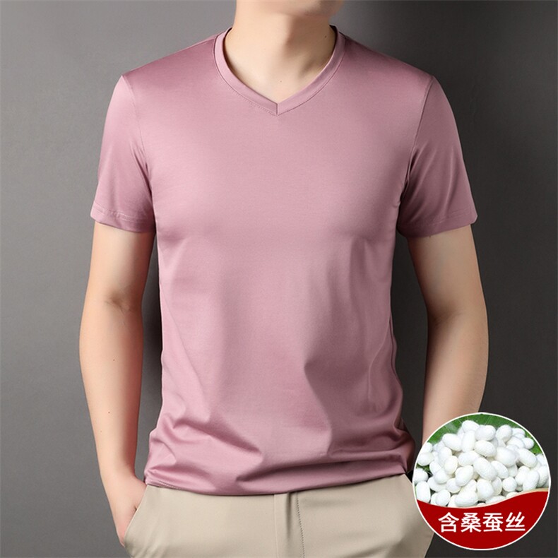 主推跑量短袖T恤男夏季鸡心V领冰丝半袖男士体恤宽松打底衫,男装T恤,钱塘6003（原4033）