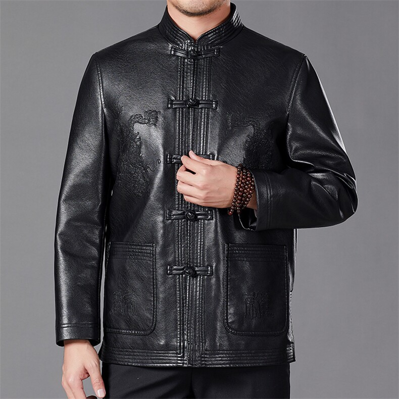 BAMJ-7002钱塘2020-2春秋季新款商务休闲中年男士夹克外套P117，男装皮衣，钱塘207-2