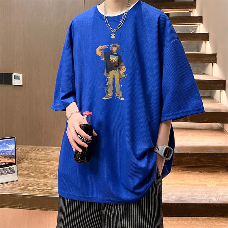 华夫格t恤男短袖男大码五分袖HT73419-P22,男装T恤,电商A040
