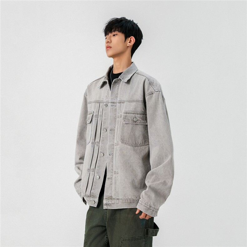 2025款抖音品质牛仔夹克宽松韩版工装潮流水洗外套N995/P98,男装工装外套,星座202