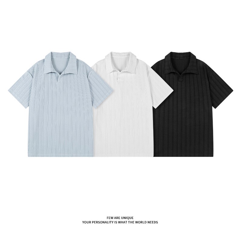 老钱风polo衫X7084-TP2548夏季新款休闲麦穗纹透气翻领短袖,男装T恤,电商A102