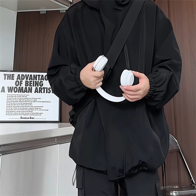 JK101/P65秋装防水冲锋衣外套男纯色潮宽松大码夹克男,男装夹克,电商基地A050
