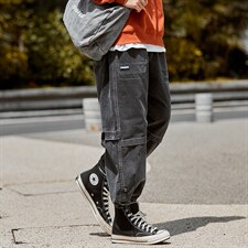 机能风工装裤秋潮流百搭ins宽松休闲束脚裤A438-6181-P7098，男装工装外套，电商A438