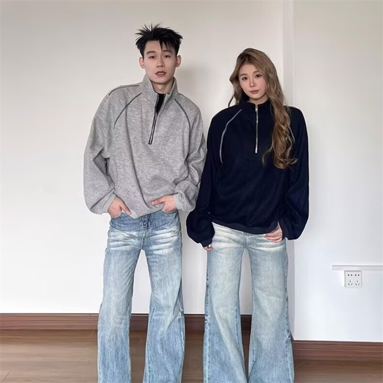 2025秋季新款潮流潮牌宽松百搭男女美式长袖简约时尚休闲卫衣上衣,男装卫衣,星座715-4