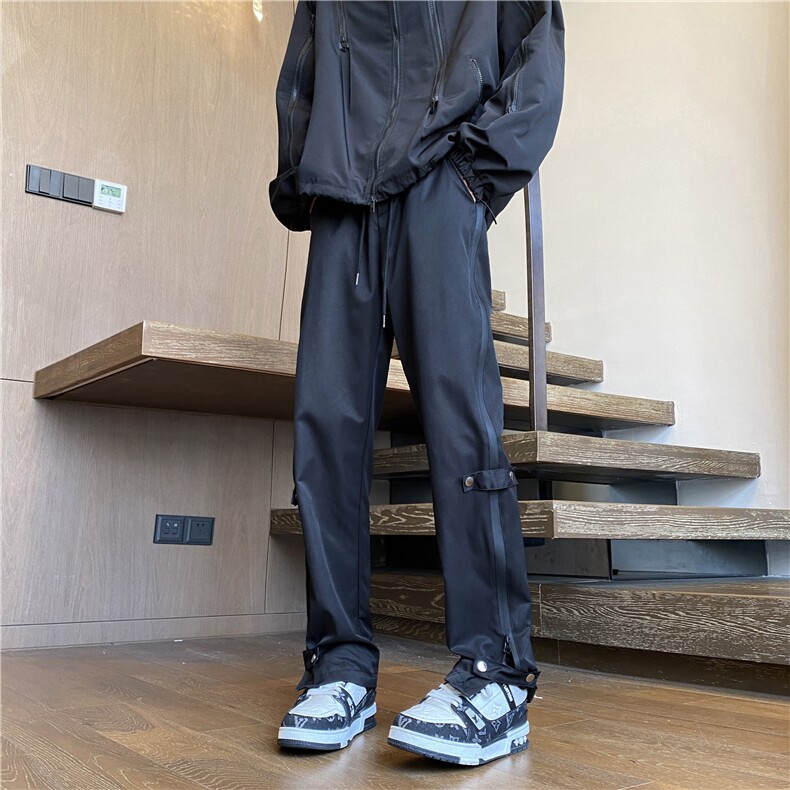 新款冲锋裤潮流拉链设计高街百搭微喇裤B315-K23377-P45控58,男装休闲裤,电商B315
