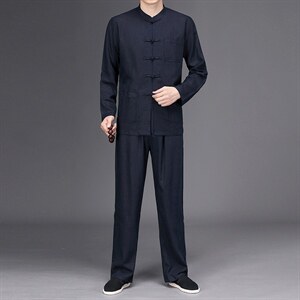 唐装中式长袖外套中老年2023春季新款男装风复古盘扣汉服套装，男装民族服装，电商B212（原钱塘6029）