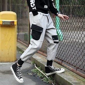 20秋装新款日系大码潮流休闲工装宽松束脚裤哈伦九分裤图片