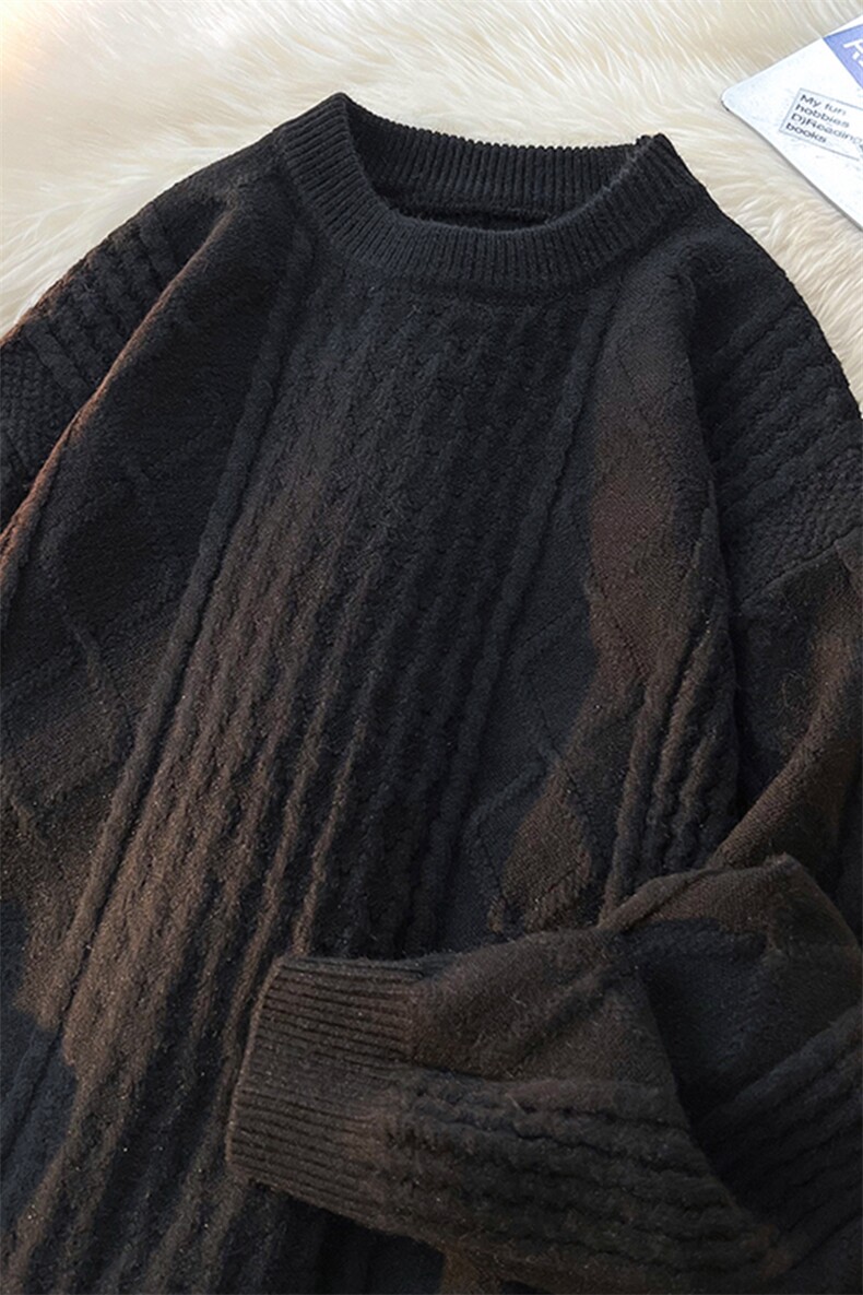 8XL-M圆领毛衣男秋冬季宽松慵懒套头麻花针织衫毛线衣MY19005P68,男装针织衫/毛衣,电商B312