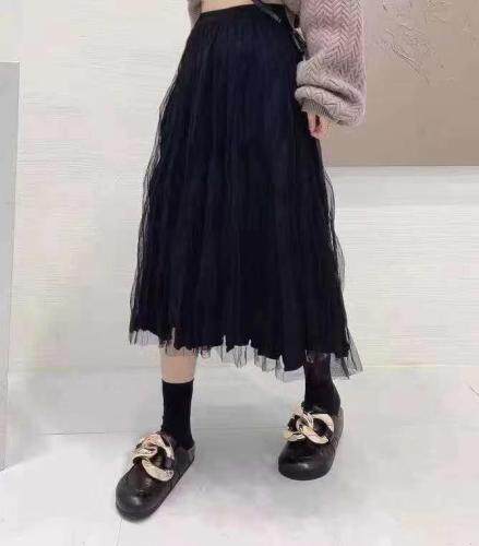 2021年冬季两面穿纱裙，一面纱一面丝绒，女装，曼希野