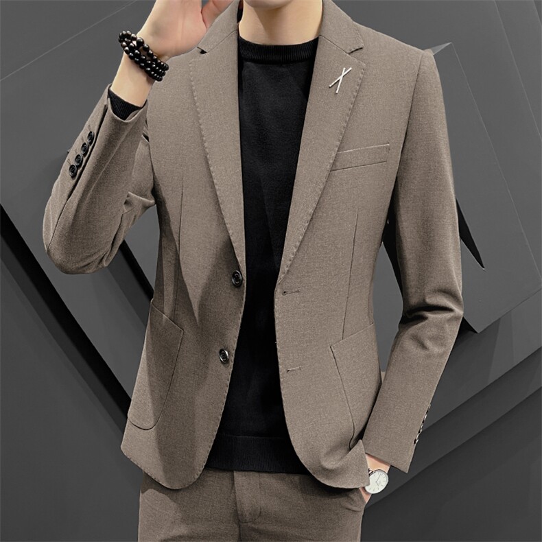 23春季新款男商务修身青少年西服时尚休闲单西外套A5201P160,男装西服,电商A355（原A415）