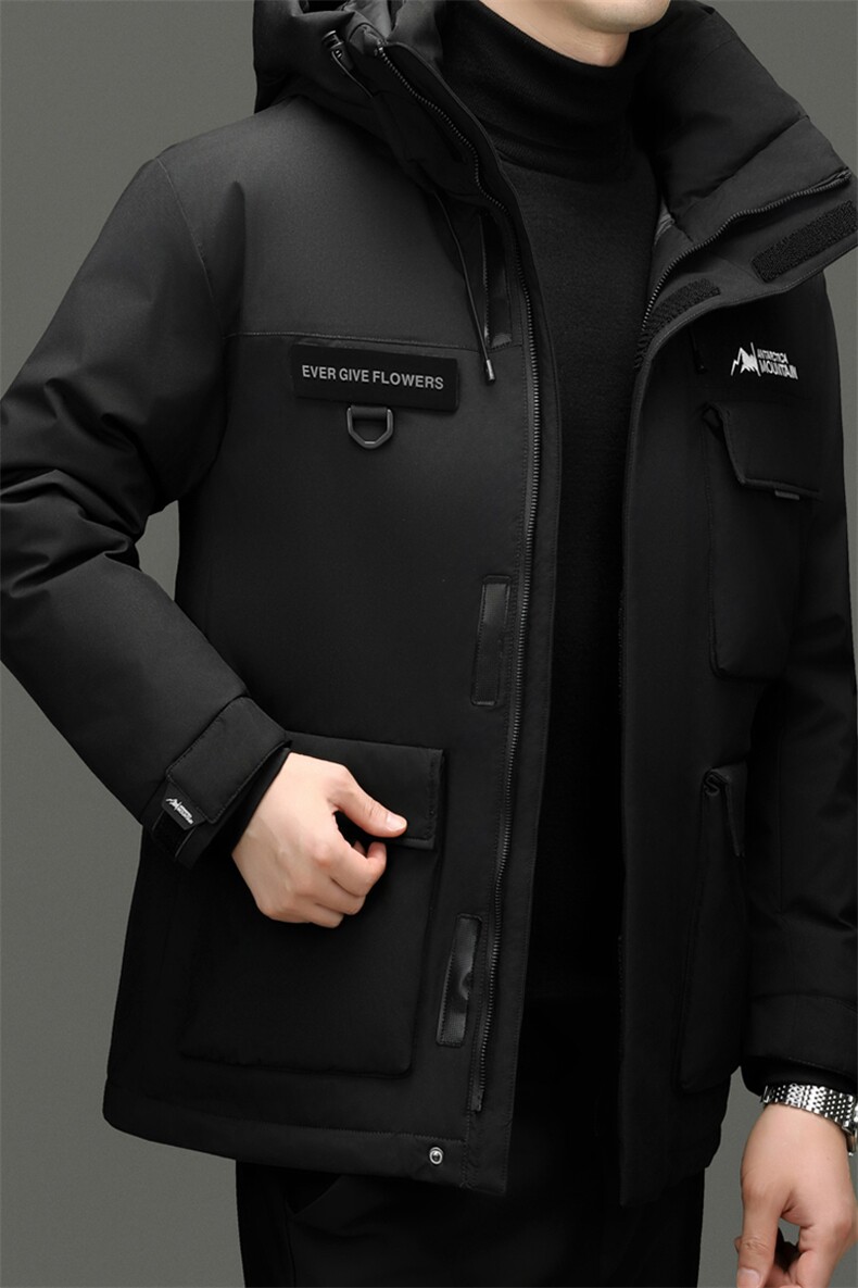 羽绒服YR2535新品主推90绒子多口袋泡袋工装定制三防特氟龙面料,男装羽绒服,钱塘207-1