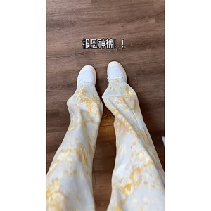 2026水洗牛仔裤美式弯刀裤直筒微喇宽松休闲长裤K83076-P38网图图片