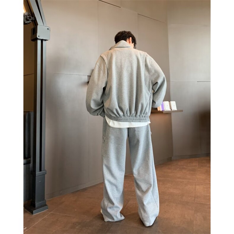 卫衣裤套装男女韩版潮流宽松百搭纯色2024秋冬ins两件套W6135-P85,男装休闲套装,星座412-3