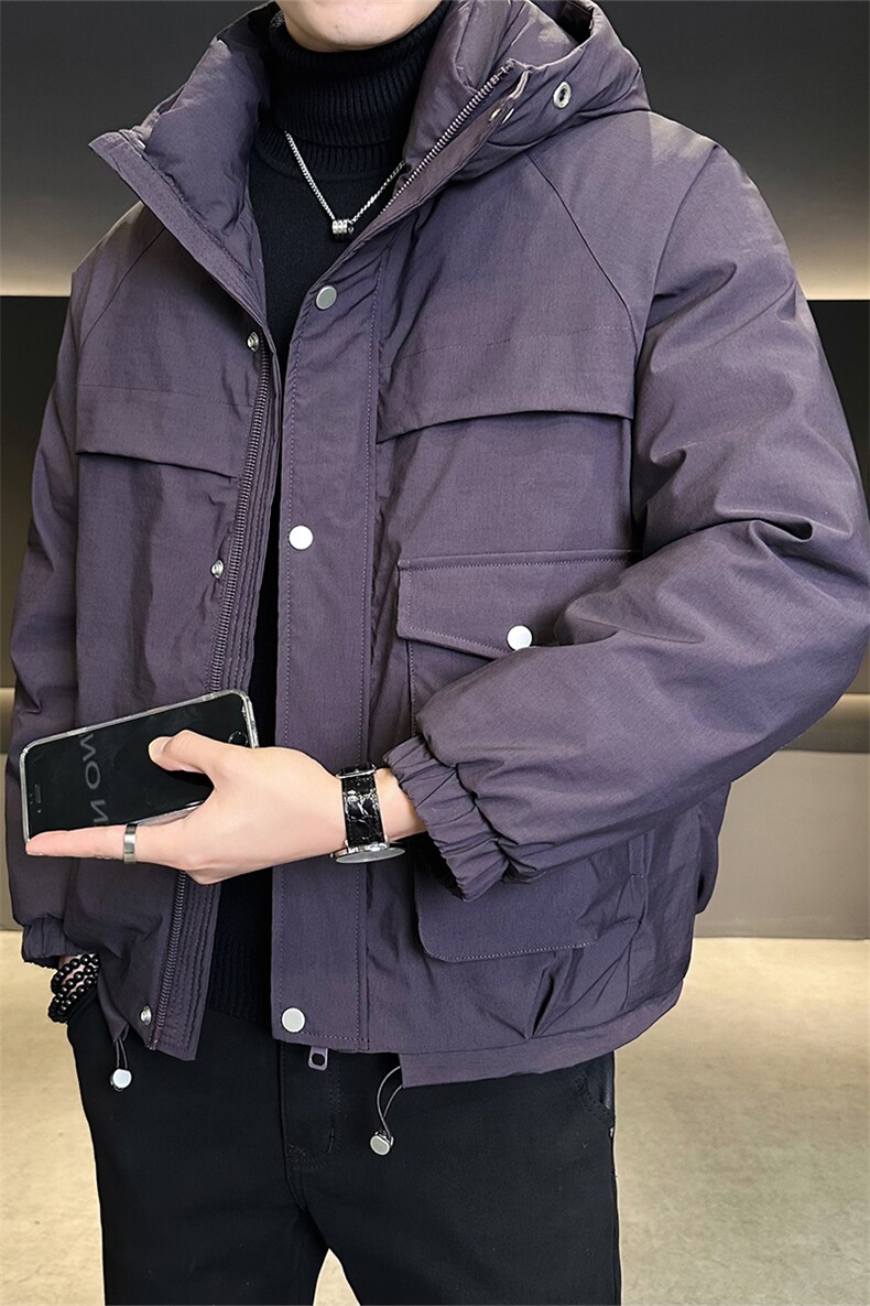 白鸭绒羽绒服男外套标50休闲时尚纯色上衣连帽款B317/6085/P245,男装羽绒服,电商B317