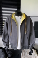 重磅boxy短款500克拉链连帽卫衣开衫加绒奥粒绒RH5601JR-P63，男装卫衣，星座610B-1