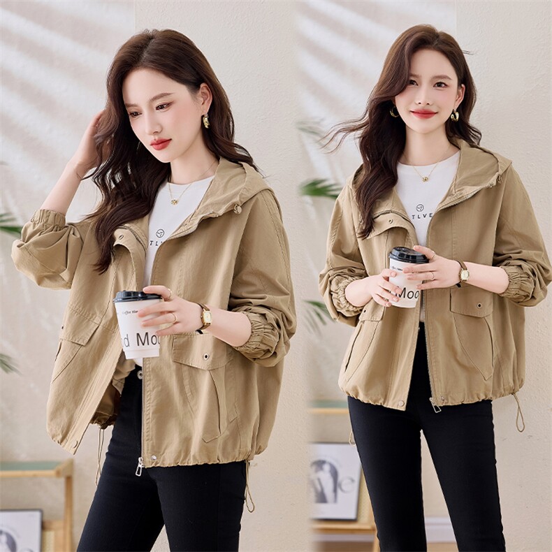 高端中年妈妈开春休闲外套女短款2025春秋新款爆款小个子大码风衣，女装风衣，依万里